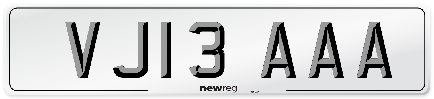 VJ13 AAA Number Plate from New Reg